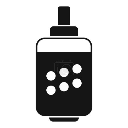 Ilustración vectorial de un icono de botella de spray negro simple, adecuado para varios proyectos de diseño