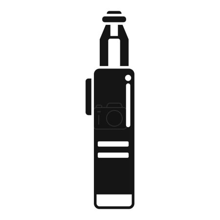 Simple graphic representation of an electronic vape pen in a monochrome silhouette