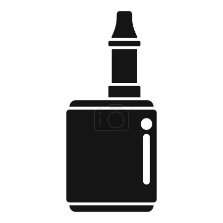 Modernes elektronisches Zigarettensymbol mit schwarzweißem Vektorgrafik-Design. Symbolisiert den trendigen alternativen Lebensstil des Dampfens als nicht brennbar. Nachfüllbar