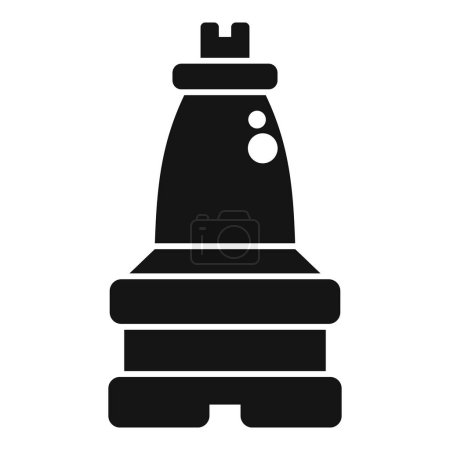 Simplified vector illustration of a lighthouse icon in black and white