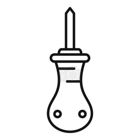 Black and white line art of a flathead screwdriver, ideal for toolrelated content