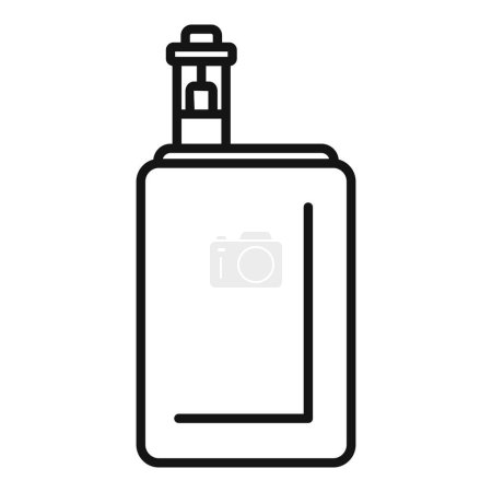 Schwarz-Weiß-Linienkunst einer einfachen Sprühflasche, perfekt für Symbole oder den instruktiven Gebrauch