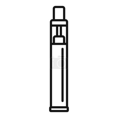 Téléchargez les illustrations : Illustration simplifiée d'un stylo vape en noir et blanc, adapté aux icônes ou infographies - en licence libre de droit
