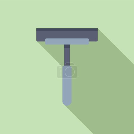 Illustration for Vector illustration of a simple window cleaning squeegee icon with a flat design and long shadow effect - Royalty Free Image