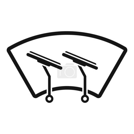 Black and white vector icon of car windshield wipers, suitable for use in vehiclerelated graphics