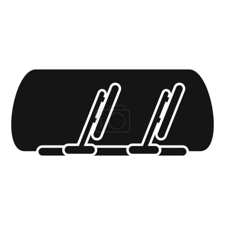 Un icono minimalista que representa un bloque de cuchillos contemporáneo con tres cuchillos