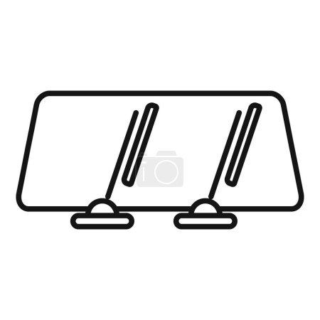 Vektor-Illustration eines einfach skizzierten Autoscheibenwischer-Symbols