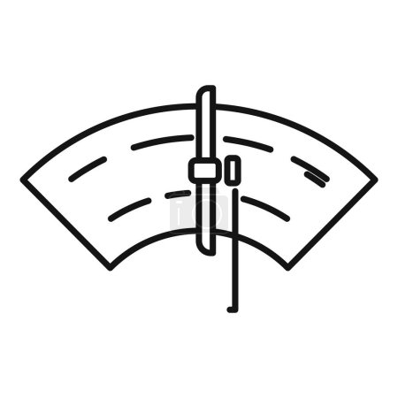 Simplified black and white vector illustration of a cars windshield wiper, suitable for icons and infographics