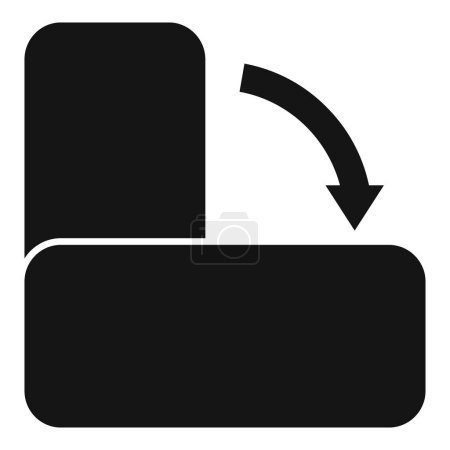 Minimalistisches Symbol, das einen schwarzen Pfeil zeigt, der den Austausch zwischen zwei Gegenständen anzeigt