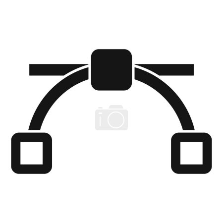 Black and white vector illustration of a bezier curve tool, commonly used in graphic design software