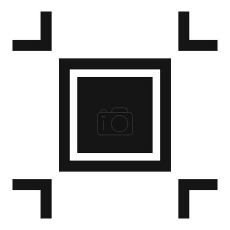 Modernes schwarzes quadratisches Logo-Design mit bracketartigen Ecken, isoliert auf weiß