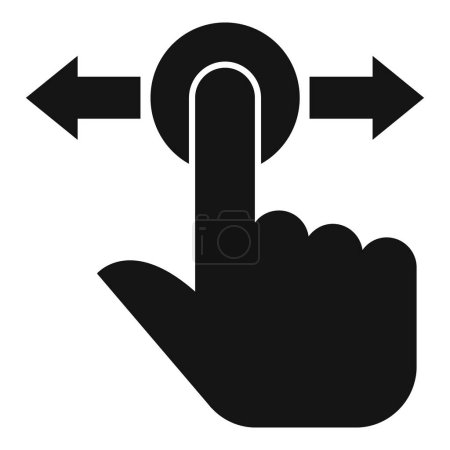 Icône vectorielle illustrant un geste tactile pour glisser ou glisser d'un doigt