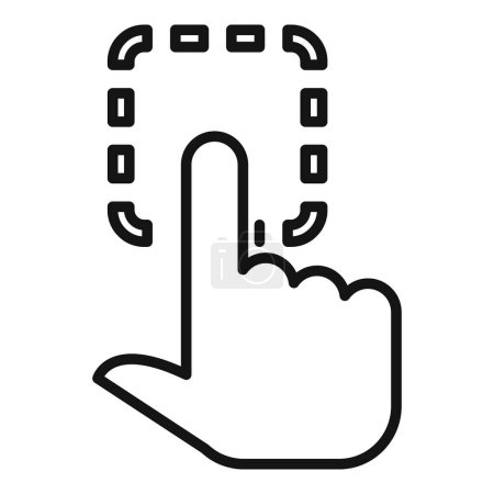 Vector illustration of a hand gesture for clicking a digital, touchscreen button