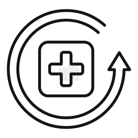 A black and white line art icon symbolizing healthcare improvement or recovery