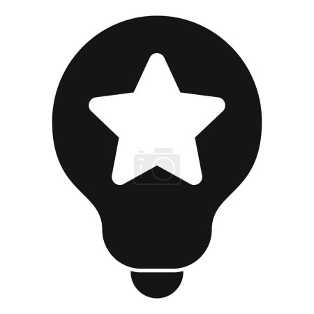 Iconic star in lightbulb silhouette, a minimalist vector graphic illustration for modern branding and logo design, representing creativity, innovation, and bright energy concept
