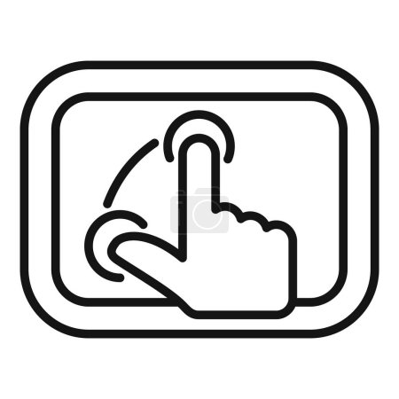 Symbolic line art illustration of a finger tapping a touchscreen