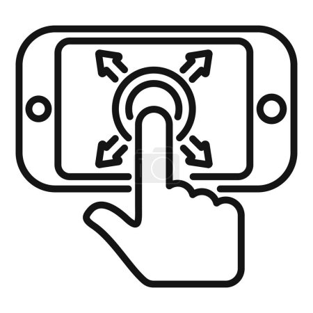 Simple and modern mobile touchscreen interface icon for smartphone interaction and digital user experience illustration