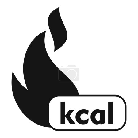 Stilisierte Darstellung einer Flamme mit kcal-Text, die Kalorienverbrennung oder Energieverbrauch symbolisiert