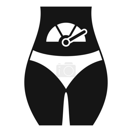 Simplified icon representing weight loss with a human figure and integrated scale