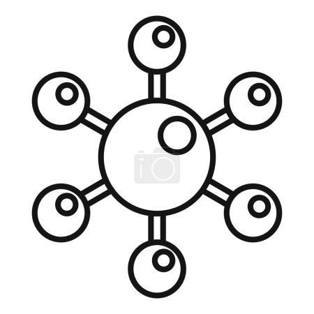 Simple line art vector of a network icon with interconnected nodes, ideal for tech concepts