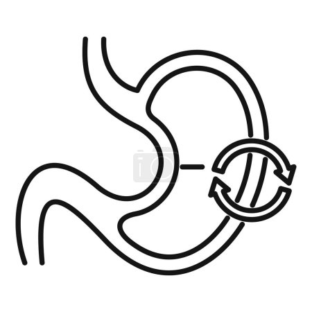 Vector illustration of a simple linear human ear anatomy icon, depicting an outer and inner ear