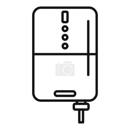 Vector illustration of a line icon representing a sleek, contemporary electric water heater