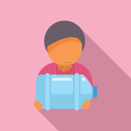 Vibrant flat design vector icon illustrating a person hugging a piggy bank, symbolizing financial saving