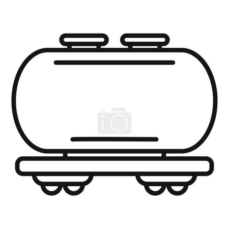 Simplistic line art of a tanker railcar, ideal for industrialthemed designs