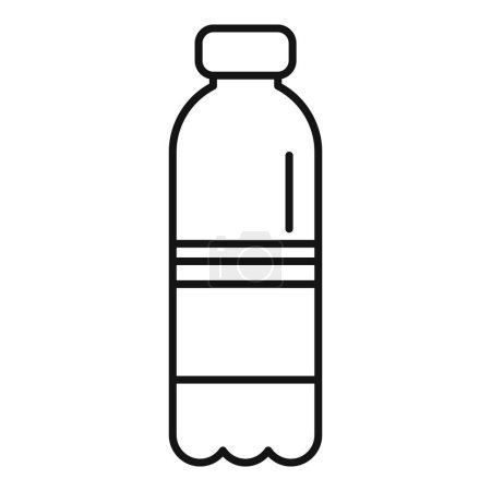 Simple outline illustration of a closed plastic water bottle