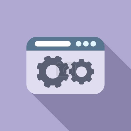 Flat design icon of a browser window with two gear cogs, symbolizing settings or customization options
