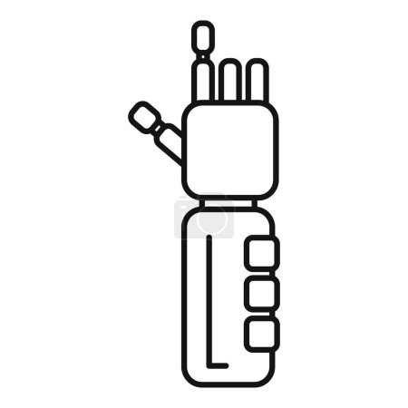 Ilustración de Icono moderno de mano robótica lineal, que simboliza la tecnología y la automatización - Imagen libre de derechos