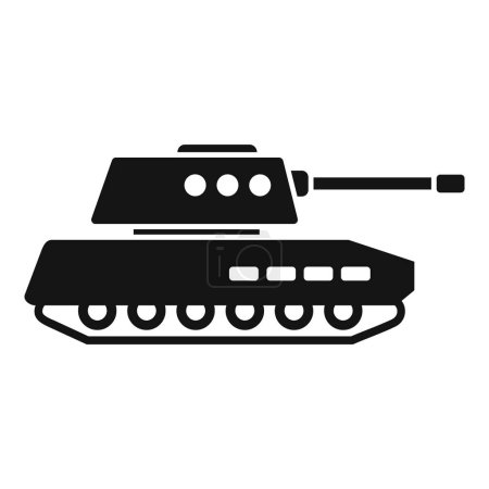 Silhouette vectorielle noire d'un char militaire, isolée sur fond blanc, adaptée à différents modèles