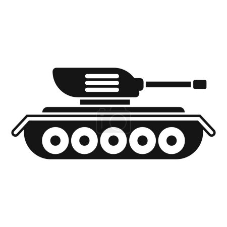 Black silhouette of a military tank, isolated vector icon for various design uses