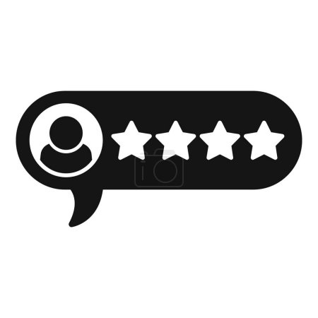 Vektor-Illustration eines Nutzerbewertungsabzeichens, das eine Onestar-Bewertung in einer Chat-Blase zeigt