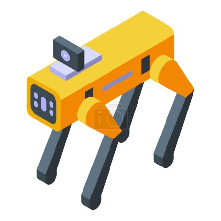 Isometric vector of a yellow electronic theodolite for precise distance measurement