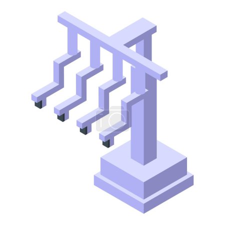 Illustration for Vector illustration of a 3d isometric impossible staircase, creating an optical illusion - Royalty Free Image