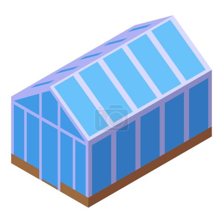 Ilustración de Gráfico vectorial de un tejado moderno con paneles solares azules en vista isométrica - Imagen libre de derechos