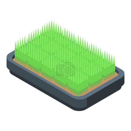 Isometric acupuncture mat illustration for holistic health and wellness with alternative medicine and acupressure, providing selfcare, relaxation, stress relief, and pain management