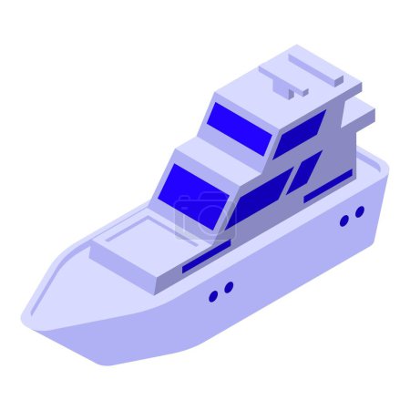 Detaillierte isometrische Vektordarstellung eines Frachtschiffes für den Transport. Versand. Logistik. Und die maritime Industrie in blauer Farbe