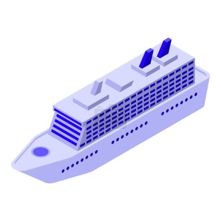 Ilustración de Ilustración isométrica vectorial detallada de un crucero de lujo moderno sobre un fondo blanco, perfecto para viajes, vacaciones y conceptos de la industria marítima - Imagen libre de derechos
