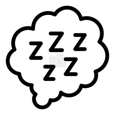 Graphic illustration of a sleep symbol, zzz, in a comic bubble indicating sound of snoring