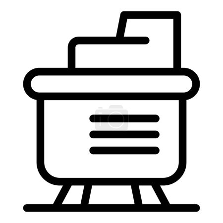 Professional office file cabinet icon in minimalist line art style for efficient organization and storage of documents and files in a modern corporate workspace interior
