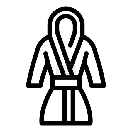 Vector illustration of a bathrobe icon in a simple line art style, perfect for various design uses