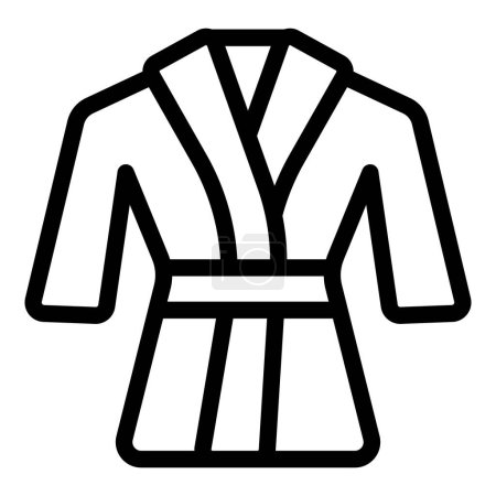 Simple black and white line art icon representing a belted bathrobe
