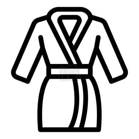Minimalistic line drawing of a bathrobe, perfect for icons or simple illustrations