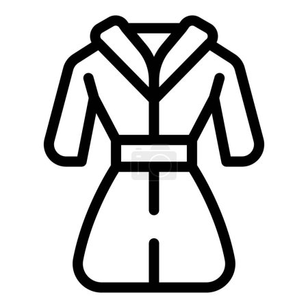 Simple black line art illustration of a bathrobe icon suitable for various design uses