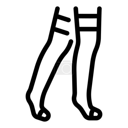 Simple black and white line drawing of a pair of medical compression stockings