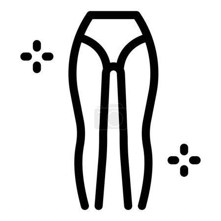 Vector illustration of womens highwaisted pants in a minimalist black and white line art style
