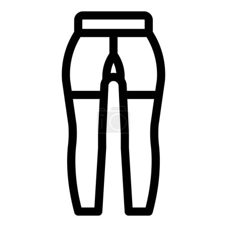 Illustration vectorielle représentant un simple contour de pantalon taille haute dans l'art de la ligne noire solide