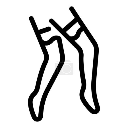 Vector illustration of a pair of crutches icon in a simple black silhouette style